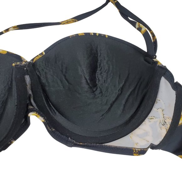 Kardashian Kollection Black Chain Print Bikini Top Women's Medium - Picture 9 of 12